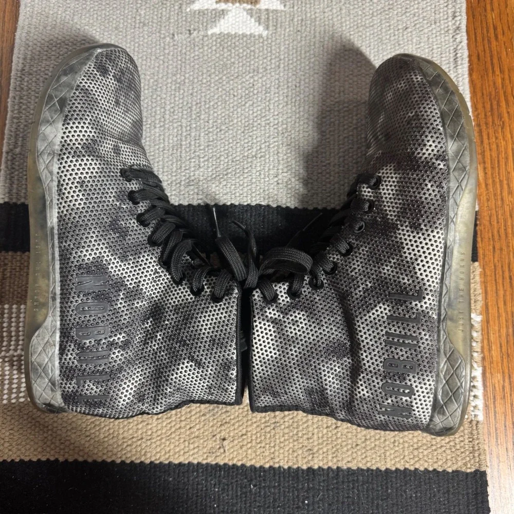 NOBULL High-Top Trainer Grey Heather Camo SuperFabric Sneakers Womens 8